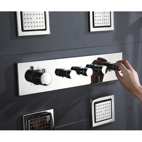 Concealed Shower System Wall mounted rainfall bathroom shower mixer concealed shower system with boy jets. Supplier